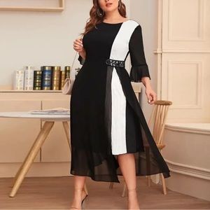 SHEIN Black and White Maxi Dress